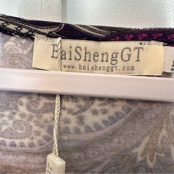 New NWT Women's Blouse Top Plus XXL Boho Paisley Dark Romantic Flowy Asymmetric - Picture 6 of 13